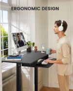ErGear Electric Standing Desk with Keyboard Tray, 44x24 Inches Adjustable Height Sit Stand Up Desk, Home Office Desk Computer Workstation, Black - Image 6