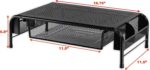 Simple Houseware Metal Desk Monitor Stand Riser with Organizer Drawer, Black - Image 3