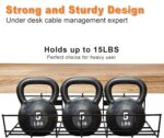 Under Desk Cable Management- 2 Pack Cord Organizer. Metal Wire Cable Management Tray for Office, Studio and Home. Super Sturdy Under Table Cable Management - Black Cable Organizer - Image 5