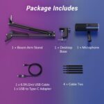 TONOR Dynamic Gaming Microphone, XLR/USB Microphone for Content Creators with AI Noise Cancellation, RGB, Tap Mute, Gain Control, Microfono with Boom Arm for Streaming, Black, TD510 AIR S H+ - Image 10