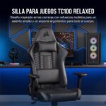 Corsair TC100 Relaxed Gaming Chair - Leatherette - Racing-Inspired Design - Lumbar Pillow - Detachable Memory Foam Neck Pillow - Adjustable Seat Height - Adjustable Armrests - Black - Image 4