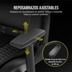 Corsair TC100 Relaxed Gaming Chair - Leatherette - Racing-Inspired Design - Lumbar Pillow - Detachable Memory Foam Neck Pillow - Adjustable Seat Height - Adjustable Armrests - Black - Image 6