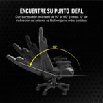 Corsair TC100 Relaxed Gaming Chair - Leatherette - Racing-Inspired Design - Lumbar Pillow - Detachable Memory Foam Neck Pillow - Adjustable Seat Height - Adjustable Armrests - Black - Image 7