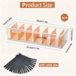 3 Pack Clear Cable Organizer Box with Lid, Plastic Charger Cable Cord Storage Organizer, Stackable Office Desk Organizers, Multifunctional Accessories Storage Box Fit in Home Drawer - Image 3