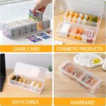 3 Pack Clear Cable Organizer Box with Lid, Plastic Charger Cable Cord Storage Organizer, Stackable Office Desk Organizers, Multifunctional Accessories Storage Box Fit in Home Drawer - Image 7