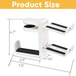 3-in-1 Under Desk Headphone Hanger with Adjustable Clamp Mount, 2 Controller Slots & 1 Headset Universal Holder Stand, Rotatable Hook Rack & Cable Organizer, for Home Gaming Xbox ps5 - White - Image 8