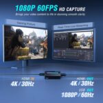 Fifine AmpliGame Video Capture Card, HD 1080 60fps for Audio Video, Gaming, Live Streaming, 4K HDMI to USB Capture Card Compatible with PS4/Windows/Mac OS/Switch/Xbox-V3 - Image 3