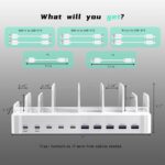 420W Charging Station for Multiple Devices, Zobirez 10-Port USB C Fast Charger Stations for MacBook, iPhone, Android Cell Phone, iPad, Tablet, Family Multi-Device Organizer Charging Dock, White - Image 8