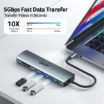 Acer USB C Hub, 7 in 1 Multi-Port Adapter for Laptop/Mac Type C Devices | 4K USB C to HDMI Splitter Hub, 100W Max PD Port, 2 USB 3.0 & 1 USB C Data Ports 5Gbps, SD/TF Card Reader - Image 5