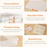 Lifewit 4 Pcs Board Game Storage Boxes, 12.2x10.6'' Paper Container with Secure Latch, Plastic Portable Organizer with Handle & Labels for File,Document, Puzzles, Cards, Art Supplies - Image 6
