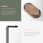 muso wood Headphone Stand & Desktop Headset Holder | Space-Saving Premium Solid Wood Storage Base for Gaming Headsets, AirPods Max, VR Gear – Modern Desktop/Workspace Essential - Image 6