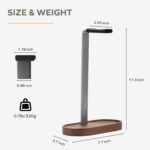 muso wood Headphone Stand & Desktop Headset Holder | Space-Saving Premium Solid Wood Storage Base for Gaming Headsets, AirPods Max, VR Gear – Modern Desktop/Workspace Essential - Image 7