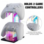 NiHome Controller Holder, Iridescent Acrylic 2-Tier Game Controller Stand | Universal Gaming Desk Organizer Dock Compatible With PS5 Xbox Switch, Stable Accessories Mount, Gamer Gift Idea - Image 3