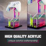 NiHome Controller Holder, Iridescent Acrylic 2-Tier Game Controller Stand | Universal Gaming Desk Organizer Dock Compatible With PS5 Xbox Switch, Stable Accessories Mount, Gamer Gift Idea - Image 4