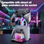 NiHome Controller Holder, Iridescent Acrylic 2-Tier Game Controller Stand | Universal Gaming Desk Organizer Dock Compatible With PS5 Xbox Switch, Stable Accessories Mount, Gamer Gift Idea - Image 5