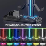 KDD Headset Stand with Charging Station - Detachable Controller Holder with 9 Light Modes - Rotatable Headphone Hanger with USB A&C Charger Ports - Earphone Hook for PC Gaming Accessories Storage - Image 5