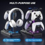 KDD Headset Stand with Charging Station - Detachable Controller Holder with 9 Light Modes - Rotatable Headphone Hanger with USB A&C Charger Ports - Earphone Hook for PC Gaming Accessories Storage - Image 8