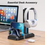 KDD Headset Stand with Charging Station - Detachable Controller Holder with 9 Light Modes - Rotatable Headphone Hanger with USB A&C Charger Ports - Earphone Hook for PC Gaming Accessories Storage - Image 9
