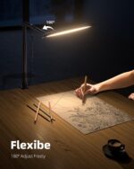 Weilisi 10.2" Desk Ring Light with Stand, 360° Rotate Desk Lamps for Home Office with C-Clamp, Flexible Height Desk Light, Adjust Arm Ring Light for Desk, Podcast, Gaming, Recording, Zoom Lighting - Image 4