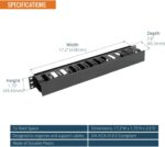 Tecmojo 2 Pack 1U Server Rack Horizontal Cable Management with Cover,2.6“ Depth Plastic Cable Manager,Rack Mount 12 Slots Wire Duct Organizer,for 19 inch AV/IT/Data/Audio and Network Cabinet - Image 3