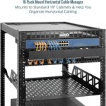 Tecmojo 2 Pack 1U Server Rack Horizontal Cable Management with Cover,2.6“ Depth Plastic Cable Manager,Rack Mount 12 Slots Wire Duct Organizer,for 19 inch AV/IT/Data/Audio and Network Cabinet - Image 5