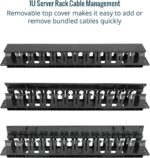 Tecmojo 2 Pack 1U Server Rack Horizontal Cable Management with Cover,2.6“ Depth Plastic Cable Manager,Rack Mount 12 Slots Wire Duct Organizer,for 19 inch AV/IT/Data/Audio and Network Cabinet - Image 6
