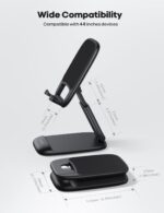 Lamicall Cell Phone Stand for Desk - [Height Adjustable] Foldable Mobile Phone Holder, Portable Stand for iPhone 17 16 15 14 13 12 11 Pro Max Plus Air, Galaxy S25, Office Gift, Telephone Accessories - Image 6