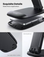 Lamicall Cell Phone Stand for Desk - [Height Adjustable] Foldable Mobile Phone Holder, Portable Stand for iPhone 17 16 15 14 13 12 11 Pro Max Plus Air, Galaxy S25, Office Gift, Telephone Accessories - Image 7