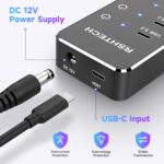 RSHTECH 10 Ports Powered USB 3.2/USB C Hub Splitter 60W with 3 x 10Gbps USB 3.2 Ports (2C + 1A),7 x USB 3.0 Ports (4C + 3A), 3.3ft Cable and Individual Touch Switches for Laptop PC - Image 7