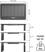 EVOOMI Back Saver Monitor Stand for Desk - 2 Pack Monitor Riser - Anti-Skid HD Hexagonal Steel Computer Stand - Free Cable Ties - Mesh Metal Computer Item Stand - Printer & iMac - Image 3