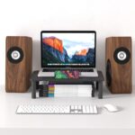 EVOOMI Back Saver Monitor Stand for Desk - 2 Pack Monitor Riser - Anti-Skid HD Hexagonal Steel Computer Stand - Free Cable Ties - Mesh Metal Computer Item Stand - Printer & iMac - Image 8