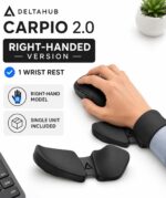 DELTAHUB Carpio 2.0 - Right-Handed Truly Ergonomic Wrist Rest for Mouse, Carpal Tunnel Support, Pain Relief, Anti-Fatigue, Easy Glide, Sleek, Office, Computer, Laptop, Gaming - Large, Black - Image 4