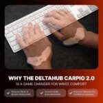 DELTAHUB Carpio 2.0 - Right-Handed Truly Ergonomic Wrist Rest for Mouse, Carpal Tunnel Support, Pain Relief, Anti-Fatigue, Easy Glide, Sleek, Office, Computer, Laptop, Gaming - Large, Black - Image 9