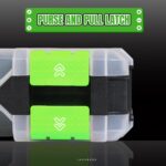 Jack Boss Tool Box with Transparent Lid, Double Side 34-Compartments Organizer Box with Removable Dividers for Hardware, Screws, Bolts, Nails, Beads, Jewelry and Fishing Accessories, Green, 2 Pack - Image 5