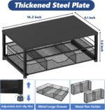 OPNICE Desk Organizer and Accessories, 2-Tier Computer Monitor Stand Riser with Drawer and 2 Pen Holders, Laptop Stand, Office Desk Accessories for Office Supplies, Black - Image 4