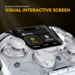 ManbaOne Interactive Screen Wireless Gaming Controller for PC/Switch/Switch 2/iOS/Android,Hall Effect Stick & Trigger,RGB Lighting,Remappable Buttons,1800mAh with Charging Dock (White) - Image 3