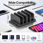 KDD 4-Slot Vertical Laptop Stand with Gravity Locking, 6-in-1 Laptop Holder Desktop Stand, Space-Saving Organizer Fits MacBook/Surface/HP/Dell/Book/Tablet/Switch/Cell Phone and Keyboard - Image 5