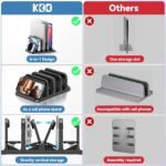KDD 4-Slot Vertical Laptop Stand with Gravity Locking, 6-in-1 Laptop Holder Desktop Stand, Space-Saving Organizer Fits MacBook/Surface/HP/Dell/Book/Tablet/Switch/Cell Phone and Keyboard - Image 6