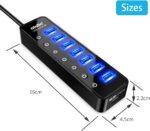 Powered USB Hub 3.0, Atolla 8-Port USB 3.0 Data Hub Splitter with One Smart Charging Port and Individual On/Off Switches and 5V/4A Power Adapter USB Extension for MacBook, Mac Pro/Mini and More - Image 6