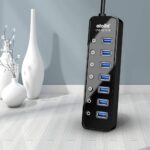 Powered USB Hub 3.0, Atolla 8-Port USB 3.0 Data Hub Splitter with One Smart Charging Port and Individual On/Off Switches and 5V/4A Power Adapter USB Extension for MacBook, Mac Pro/Mini and More - Image 10