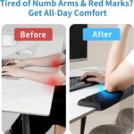 MEKASS L-Shaped Desk Elbow Pad for Desk, Memory Foam Elbow Support Padding with Non-Slip, Ergonomic Desk Edge Cushion, Wrist Comfort Support for Office Home 2 Pcs (Diamond Black) - Image 3