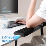 MEKASS L-Shaped Desk Elbow Pad for Desk, Memory Foam Elbow Support Padding with Non-Slip, Ergonomic Desk Edge Cushion, Wrist Comfort Support for Office Home 2 Pcs (Diamond Black) - Image 5