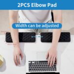 MEKASS L-Shaped Desk Elbow Pad for Desk, Memory Foam Elbow Support Padding with Non-Slip, Ergonomic Desk Edge Cushion, Wrist Comfort Support for Office Home 2 Pcs (Diamond Black) - Image 6