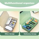 Cable Organizer Box Extra Wide, Travel Charger Cord Earphone Storage Case with Lid (Dark Green) - Image 8