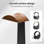 UPERGO Walnut Headphone Stand with Controller Holder & Storage Base | Solid Wood Grain, Gear & Charger Storage, Gamer Gift for PS5 Xbox Controllers, Desk Accessories - Image 5