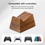 UPERGO Walnut Headphone Stand with Controller Holder & Storage Base | Solid Wood Grain, Gear & Charger Storage, Gamer Gift for PS5 Xbox Controllers, Desk Accessories - Image 6