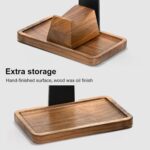 UPERGO Walnut Headphone Stand with Controller Holder & Storage Base | Solid Wood Grain, Gear & Charger Storage, Gamer Gift for PS5 Xbox Controllers, Desk Accessories - Image 7