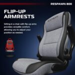 Respawn 800 Console Rocker Gaming Chair, Swivel Seat with Lumbar Support | 360° swivel rocker gaming chair with lumbar support, flip-up arms and stable base for console gaming or reading. - Image 5