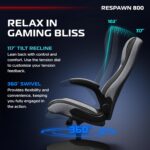 Respawn 800 Console Rocker Gaming Chair, Swivel Seat with Lumbar Support | 360° swivel rocker gaming chair with lumbar support, flip-up arms and stable base for console gaming or reading. - Image 6