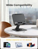 Lamicall Adjustable iPad Stand for Desk - [Ultra-Slim Foldable][360°Rotation Base] Tablet Holder Stand, Heavy-Duty E-Reader Kindle Holder Switch Stand for 4.7-13" iPad Pro Air Mini, Kindle, Tabs - Image 7